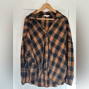 Black/Brown/Orange Relaxed Flannel